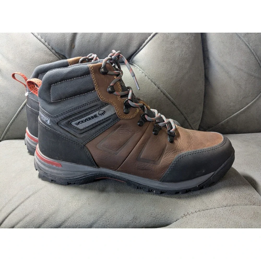 Wolverine Rev NXT Waterproof Plus Leather Work Boots Brown/Black Mens 14 W231044